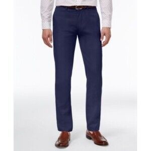 Kenneth Cole Reaction Slim Performance Dress Pants Mens 38x30 Blue Stretch NEW